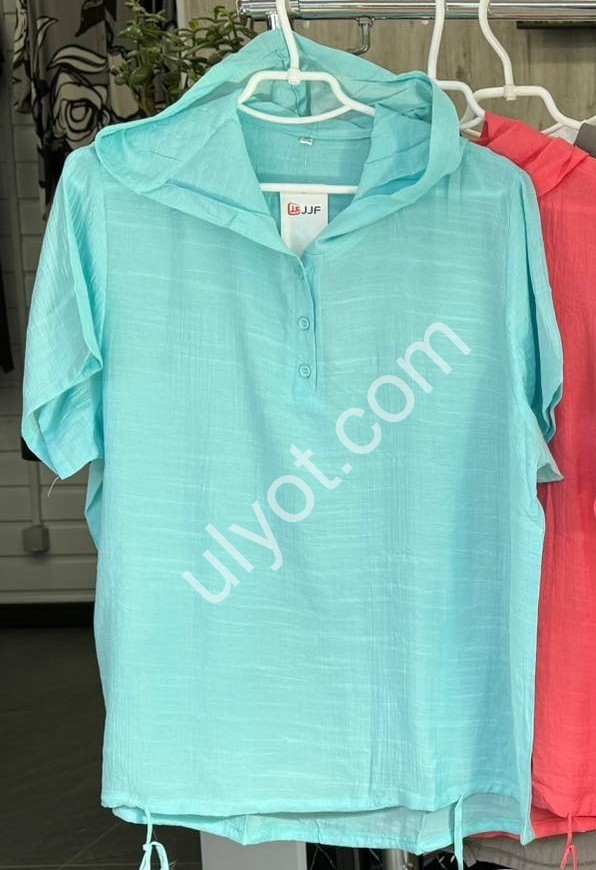 БЛУЗКА (3XL-6XL) ГОЛУБОЙ 2230