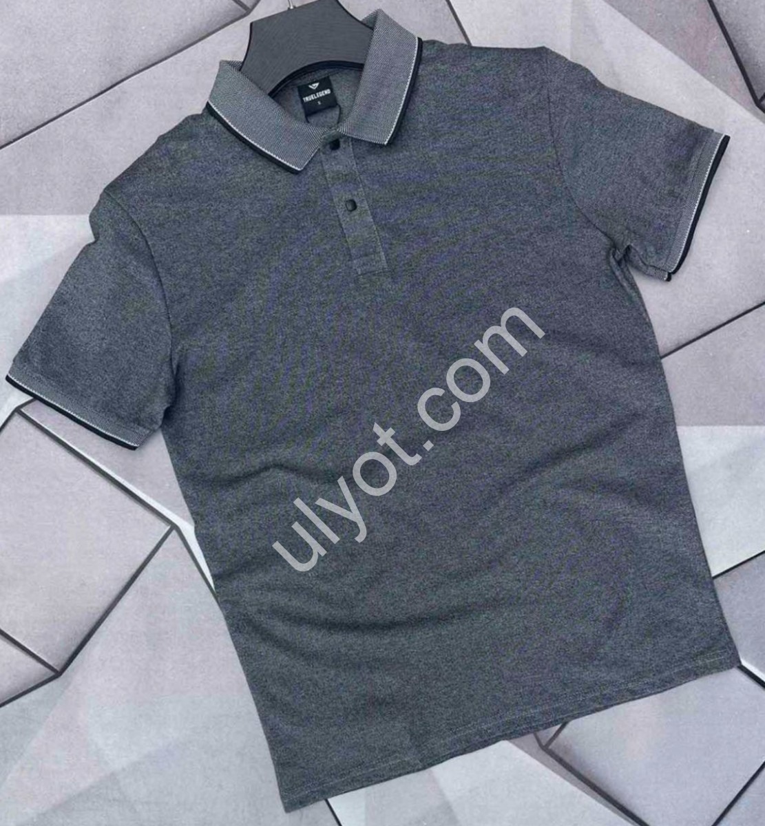 ФУТБОЛКА-ПОЛО (S-2XL) СЕРЫЙ 