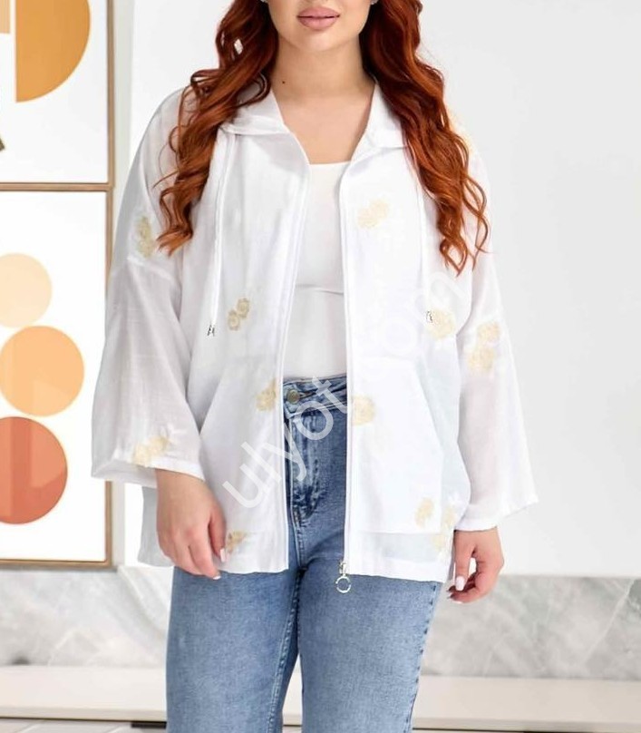 КОФТА JJF (XL-4XL) ЦВЕТЫ СВ.БЕЖ 2396