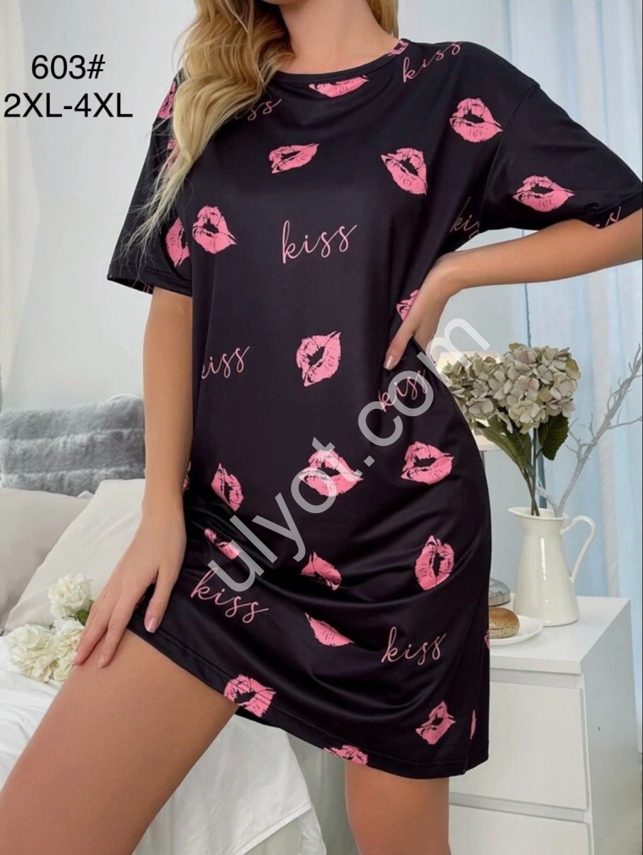 ТУНІКА ПОЦІЛУЙ (2XL-4XL) Т.СИНІЙ 603