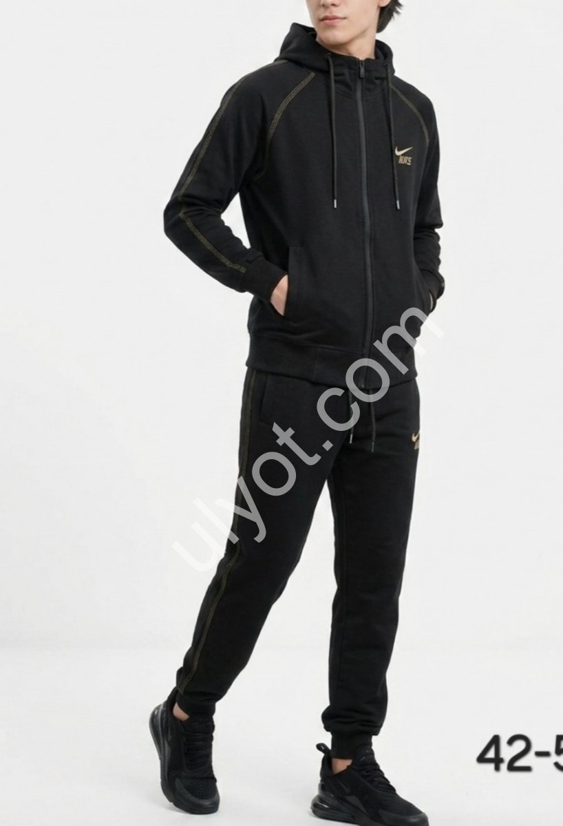 СПОРТ.КОСТЮМ N02 (42-50) МАНЖЕТ ЧЕРНЫЙ+БЕЖ 