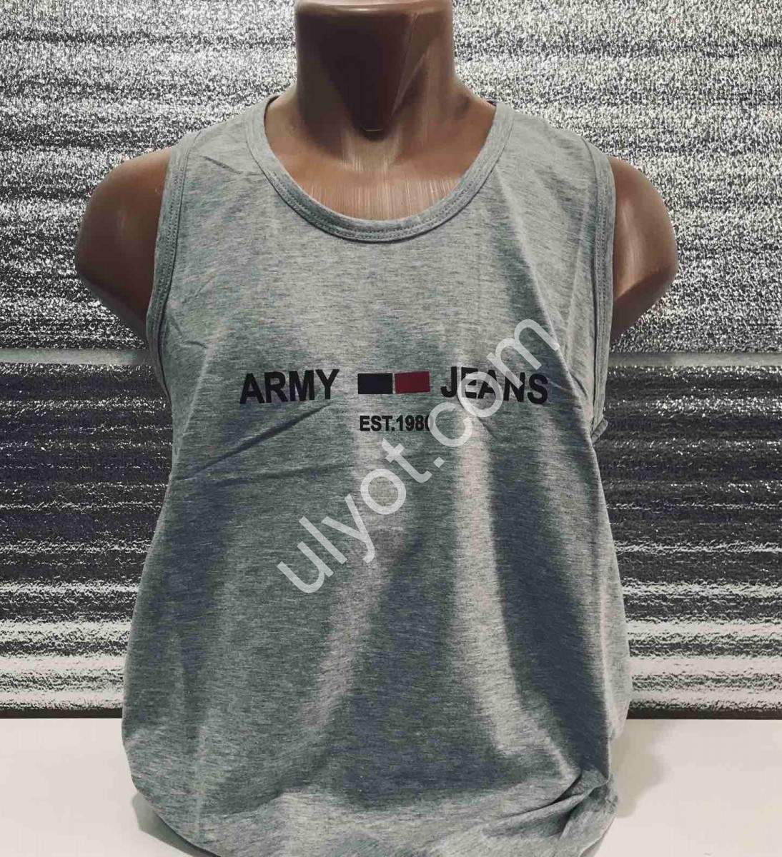 БОРЦОВКА NORTH WHITE (M-2XL) ARMY JEANS СЕРЫЙ 