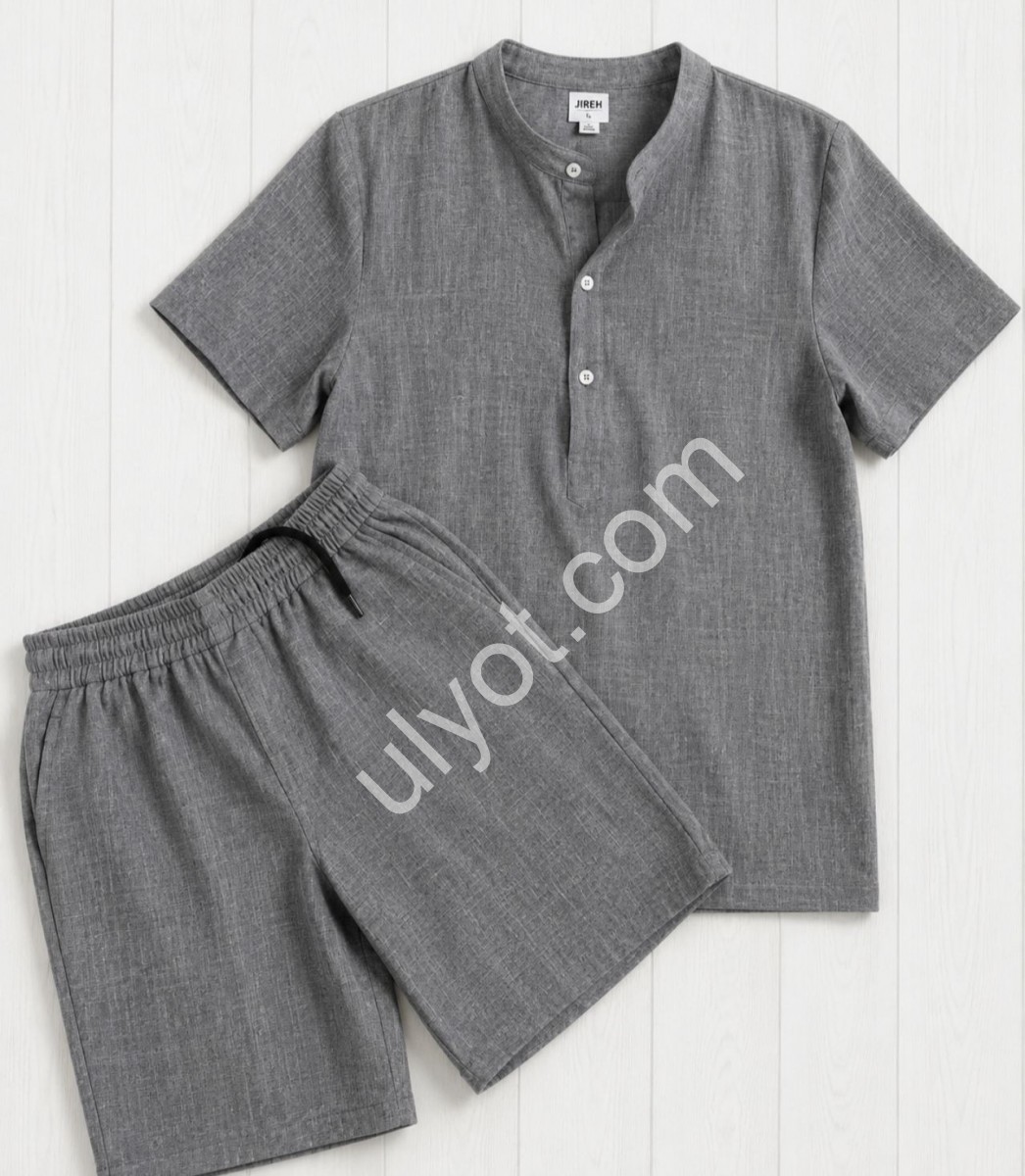 КОСТЮМ (M-3XL) СЕРЫЙ 733