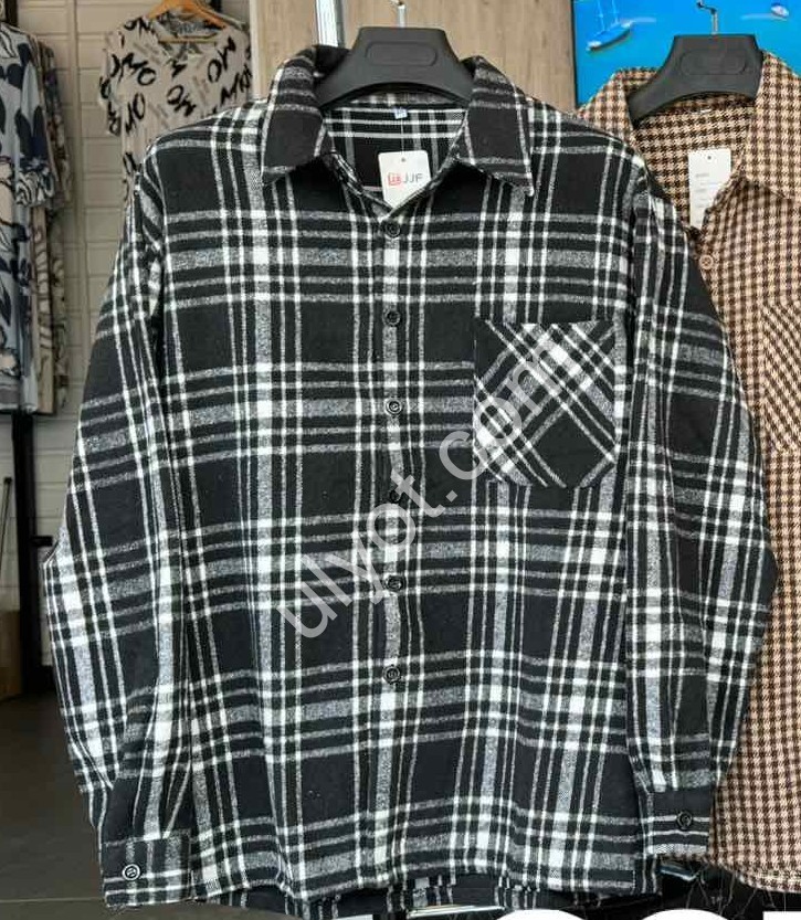 СОРОЧКА (XL-4XL) ЧОРНИЙ+БІЛИЙ 8873