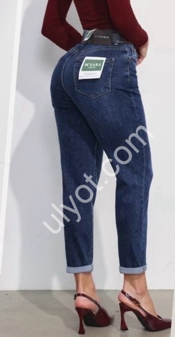ДЖИНСЫ M.SARA (M-4XL)Т.СИНИЙ 1380