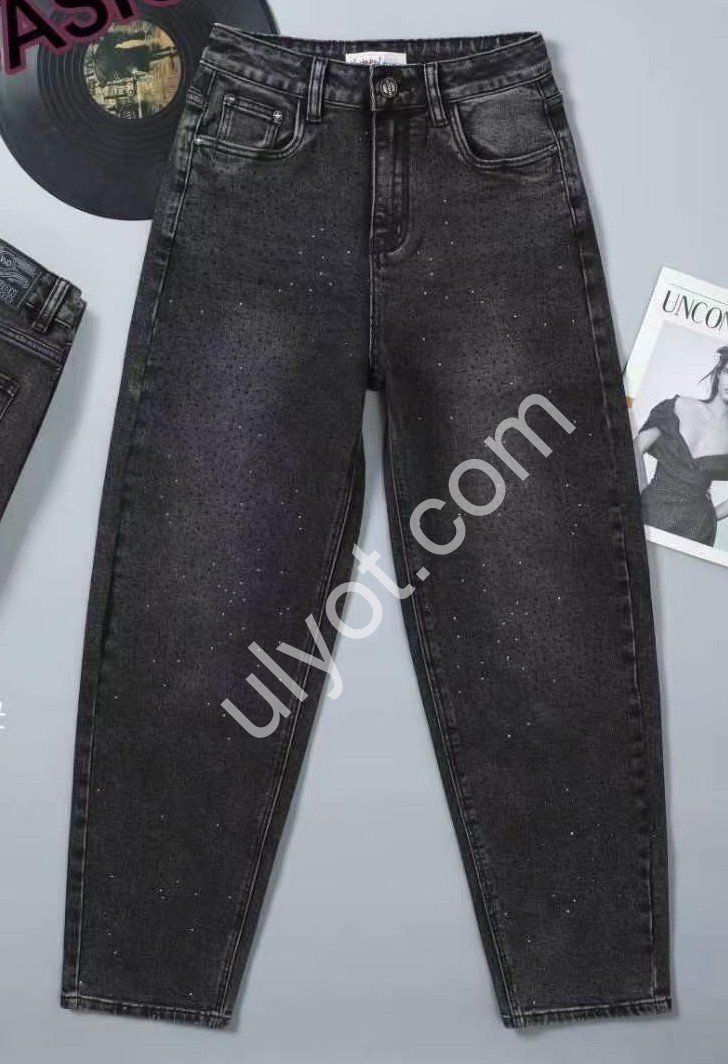 ДЖИНСЫ V&D (25-30) КАМНИ ГРАФИТ 7089