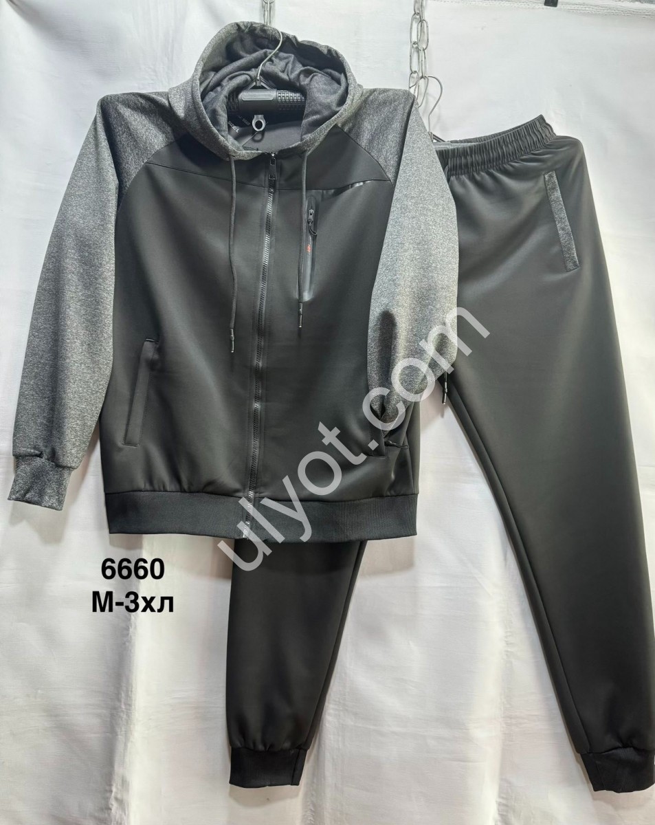 СПОРТ.КОСТЮМ (M-3XL) МАНЖЕТ ЧОРНИЙ 6660