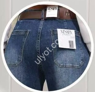 ДЖИНСЫ M.SARA (XS-XL) СИНИЙ 1850-Н