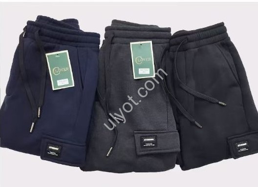 ШТАНЫ (XL-5XL) ФЛИС МАНЖЕТ ЧЕРНЫЙ 2422