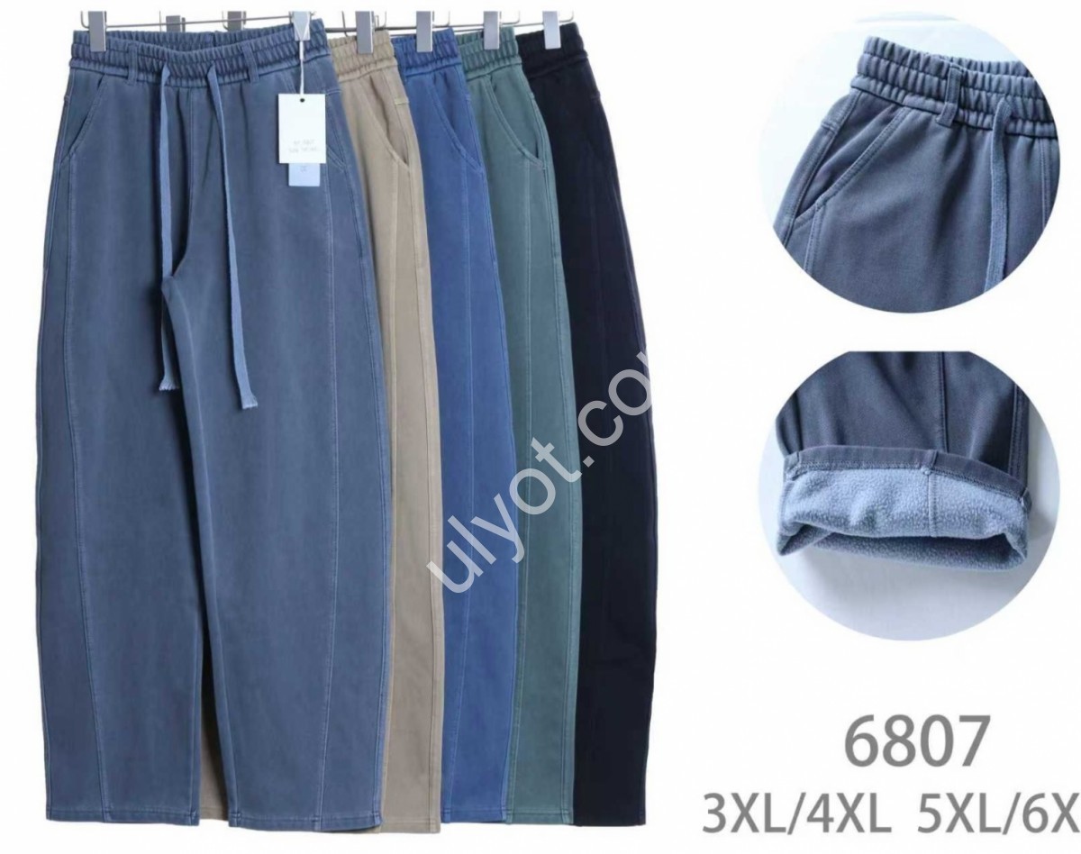 ШТАНИ (3XL-6XL) ФЛІС ПРЯМИЙ МІКС 6807