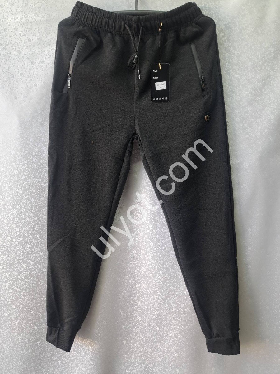 СПОРТ.ШТАНИ (M-3XL) ФЛІС МАНЖЕТ Т.СІРИЙ 2603