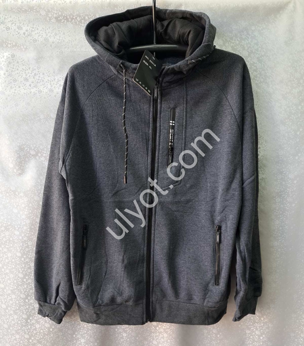 КОФТА (M-3XL) ФЛІС Т.СІРИЙ 2331