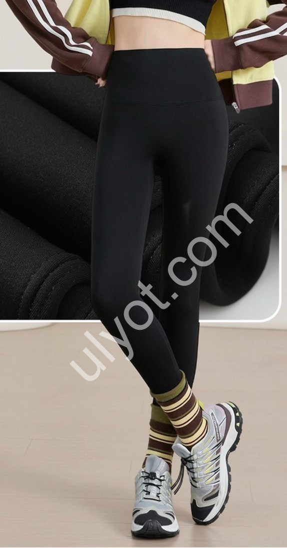 Лосини (ONE SIZE M-2XL) ФЛІС ЧОРНИЙ 2609