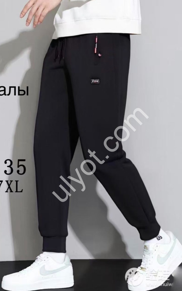 СПОРТ.ШТАНИ (3XL-7XL) ФЛІС МАНЖЕТ СІРИЙ 7135