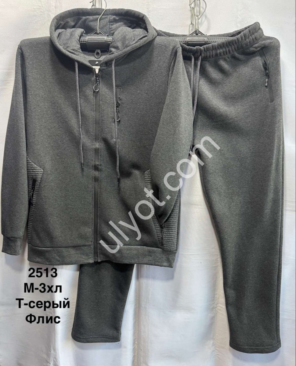 СПОРТ.КОСТЮМ (M-3XL) ФЛІС ПРЯМИЙ Т.СІРИЙ 2513