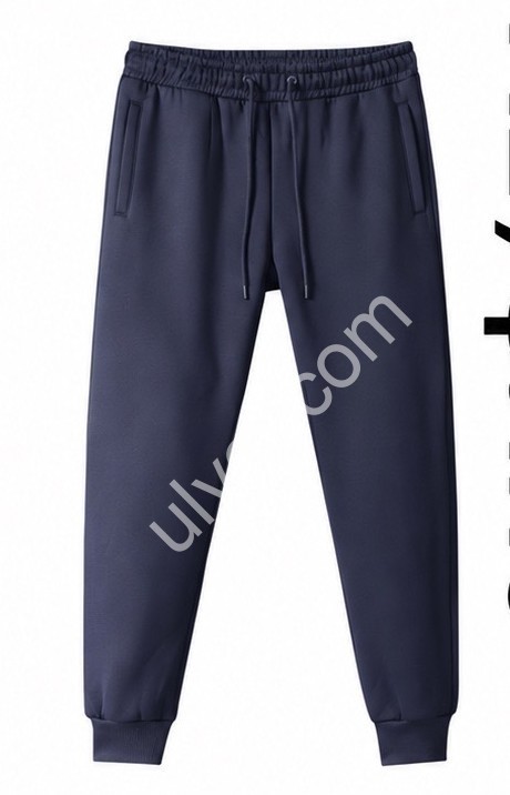СПОРТ.ШТАНЫ (M-3XL) ФЛИС МАНЖЕТ СИНИЙ 290