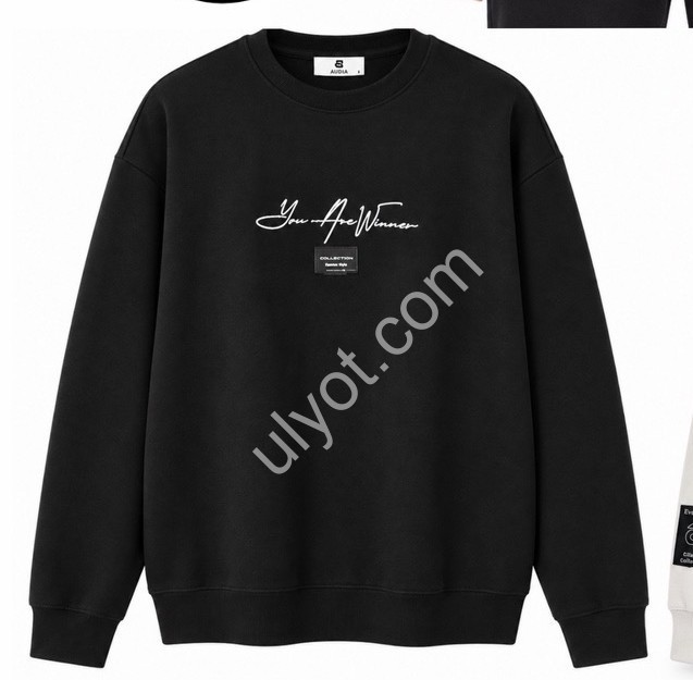 СВИТШОТ AUDSA (S-2XL) ЧЕРНЫЙ 0017