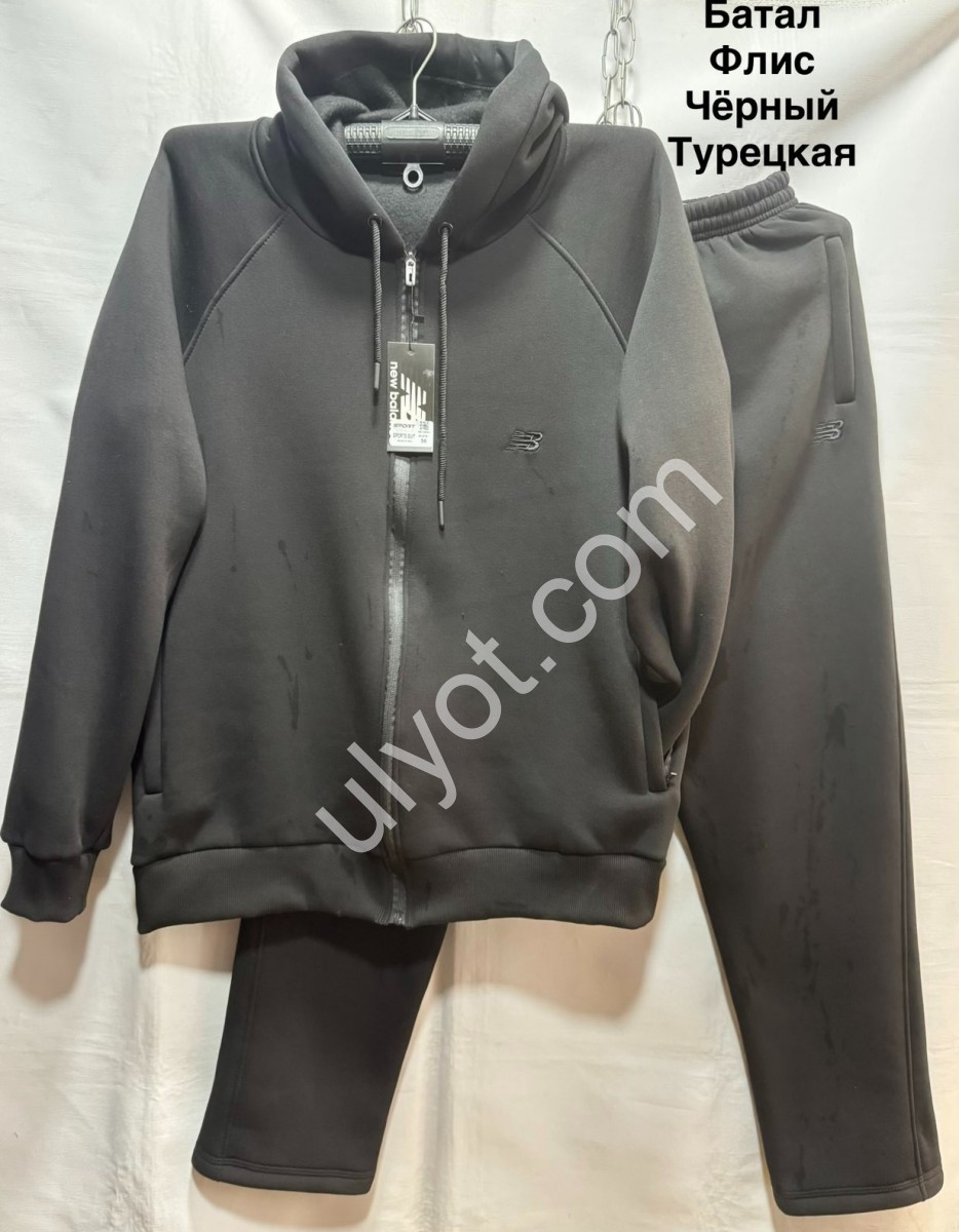 СПОРТ.КОСТЮМ NB02 (56-64) ФЛИС ПРЯМОЙ ЧЕРНЫЙ 