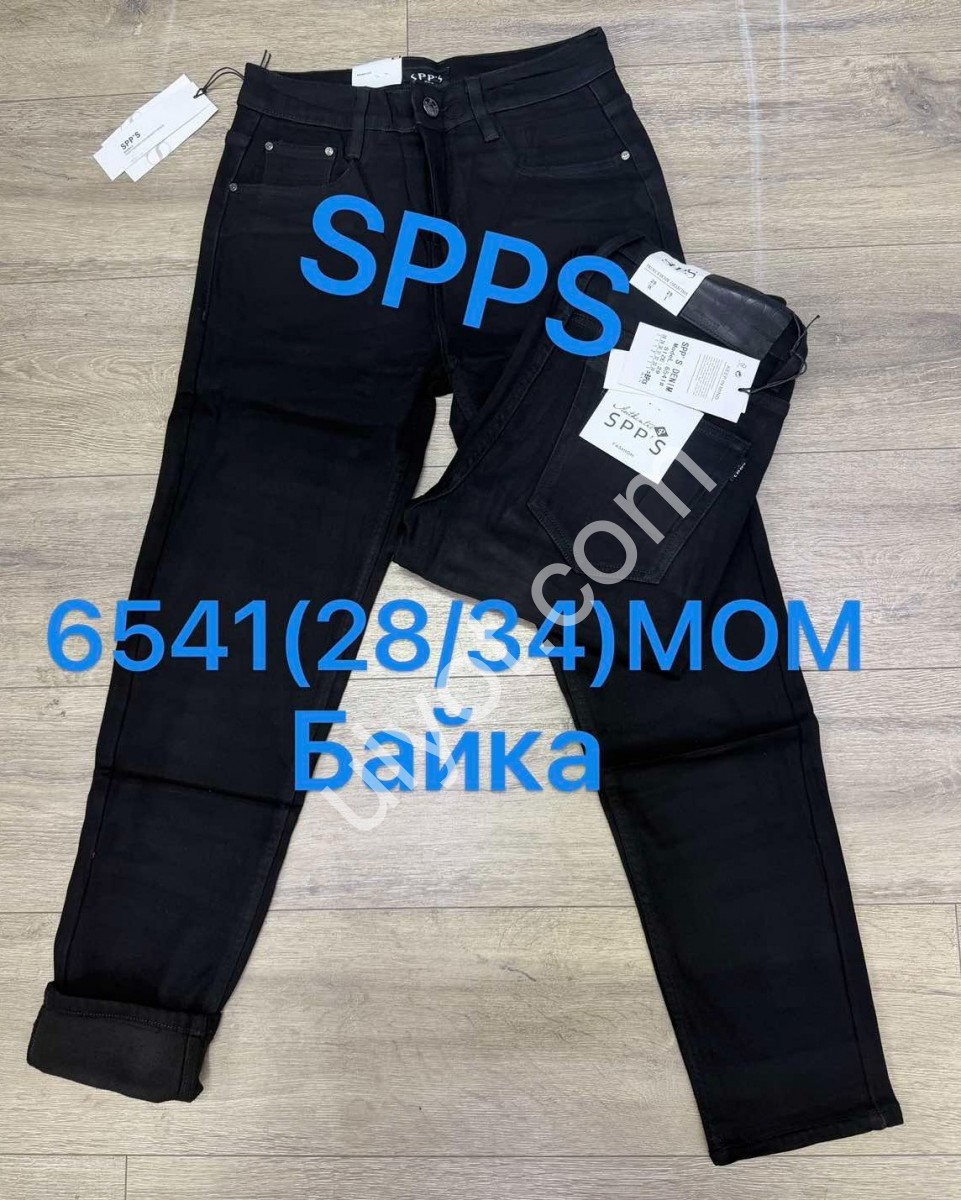 ДЖИНСЫ SPPS (28-34) БАЙКА ЧЕРНЫЙ 6541