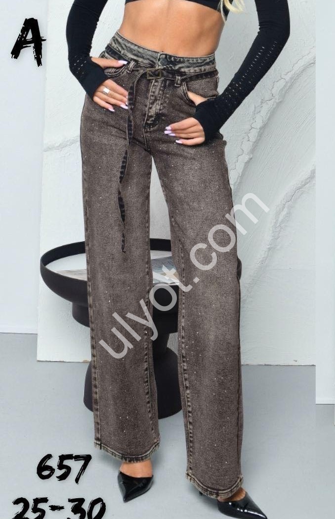 ДЖИНСЫ LIANA (25-30) КАМНИ ШОКОЛАД 657