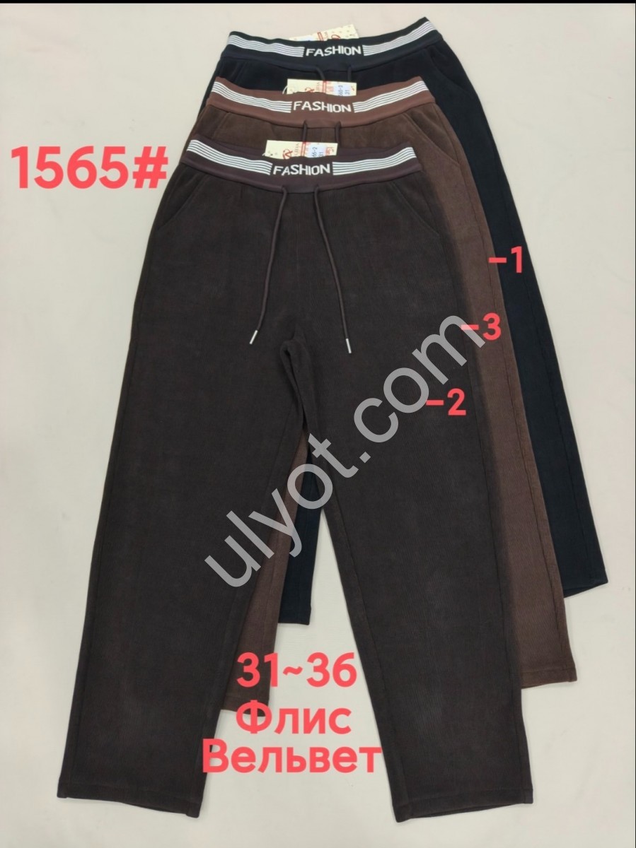 ШТАНЫ (31-36) ФЛИС ЧЕРНЫЙ 1565-1