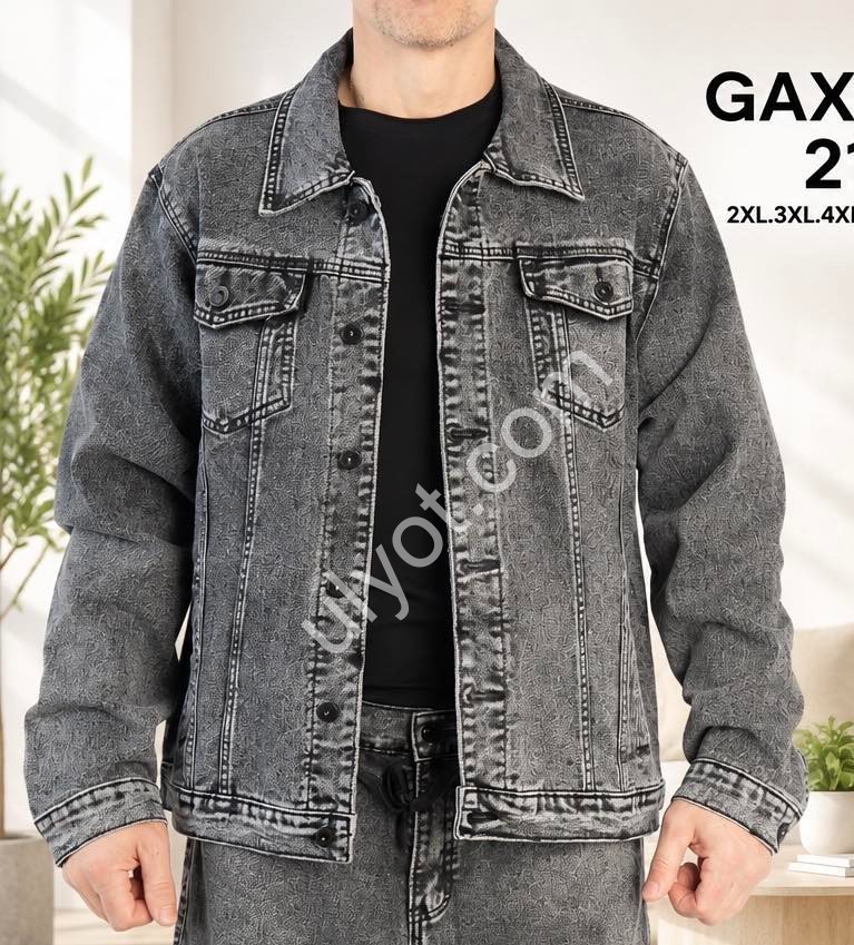 КУРТКА ДЖИНСОВАЯ GAXGAX (2XL-7XL) ГРАФИТ 213