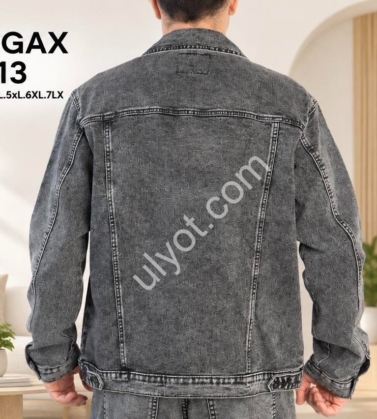 КУРТКА ДЖИНСОВАЯ GAXGAX (2XL-7XL) ГРАФИТ 213