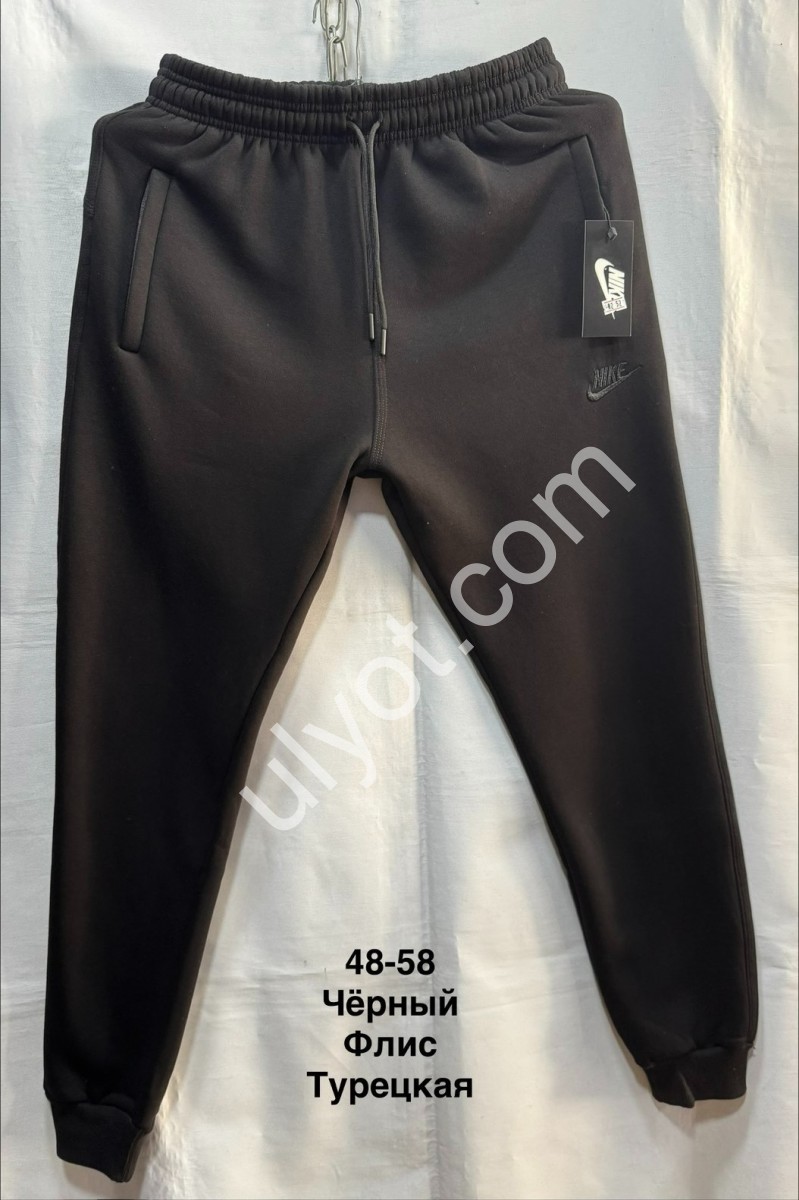 СПОРТ.ШТАНИ N02 (48-58) ФЛІС МАНЖЕТ ЧОРНИЙ