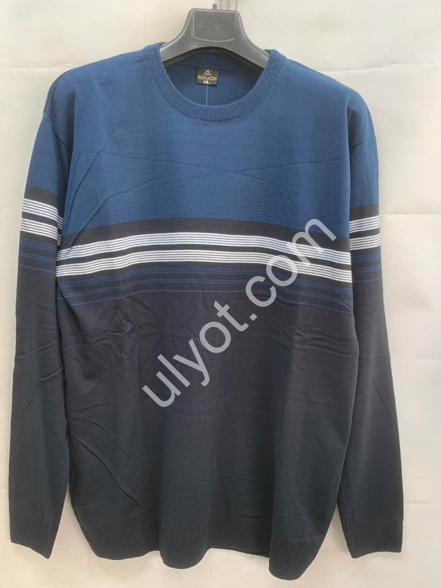 СВИТЕР (3XL-5XL) ГРАФИТ+СИНИЙ M1023