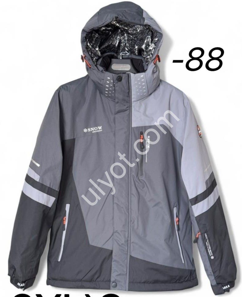 КУРТКА ТЕРМО (M-3XL) СЕРЫЙ+ЧЕРНЫЙ 25019-88