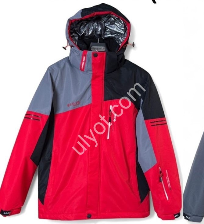 КУРТКА ТЕРМО (M-3XL) ЧЕРВОНИЙ+СІРИЙ+ЧОРНИЙ 24067