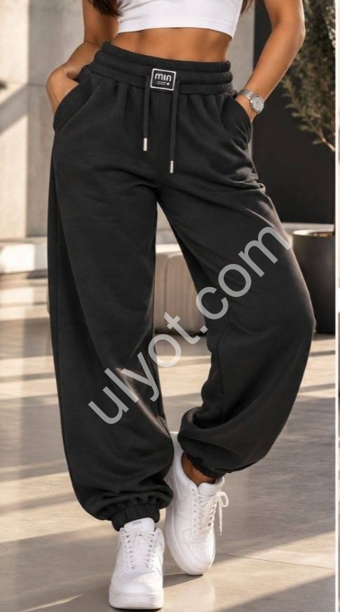 ШТАНЫ (M-3XL) ФЛИС ЧЕРНЫЙ 2181