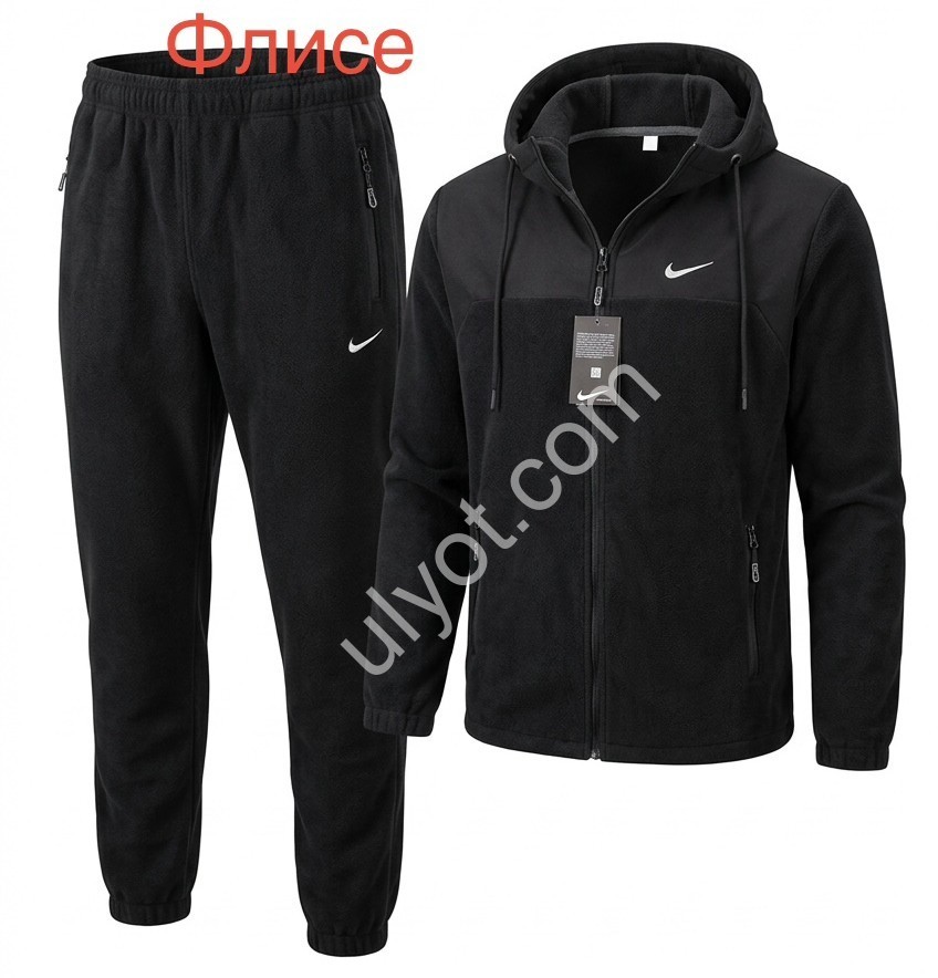 СПОРТ.КОСТЮМ N02 (46-54) ФЛИС МАНЖЕТ ЧЕРНЫЙ 