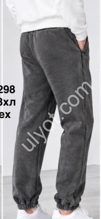 СПОРТ.ШТАНЫ (M-3XL) МЕХ МАНЖЕТ СЕРЫЙ 25298