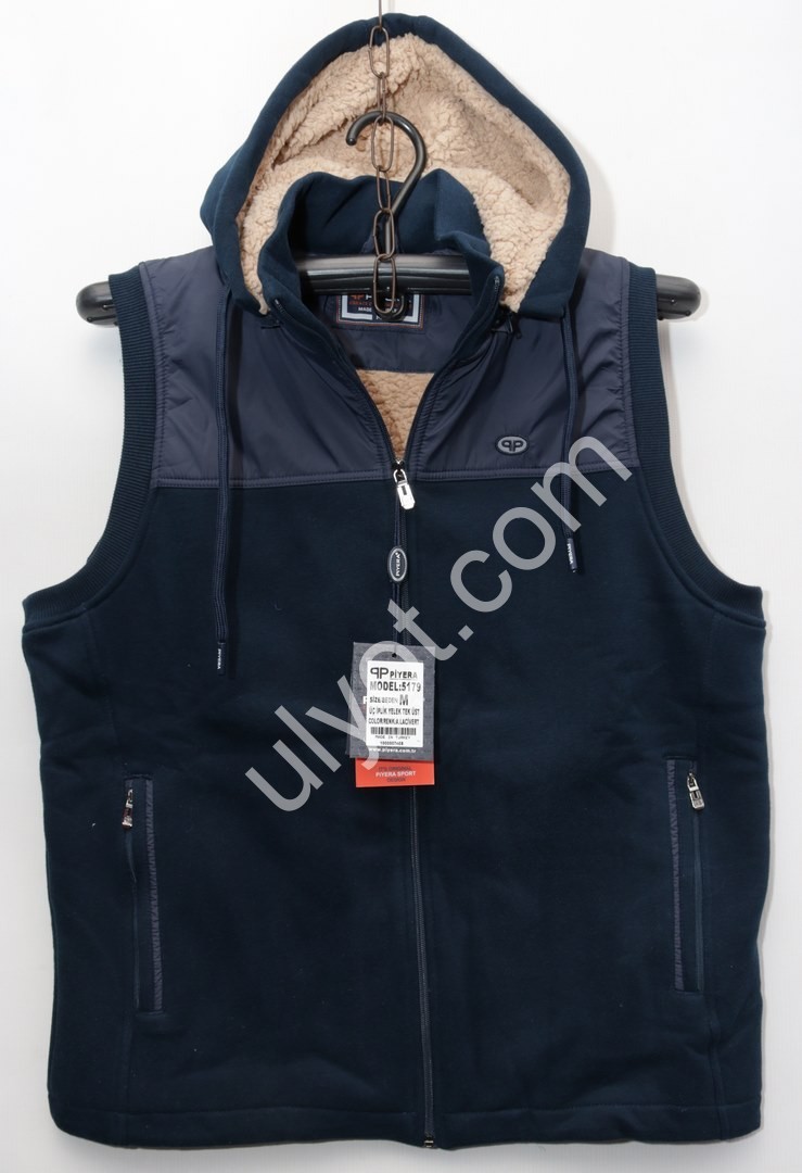 ЖИЛЕТ (M-3XL) МЕХ СИНИЙ 5179