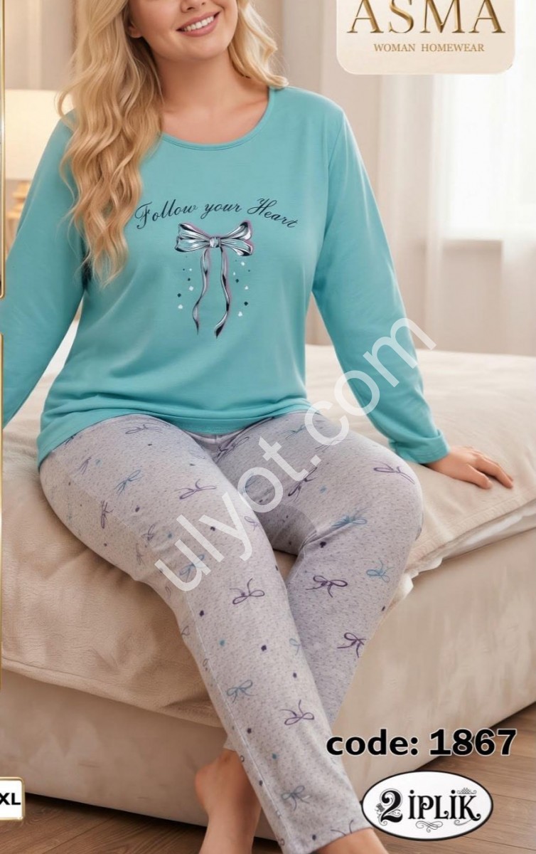 ПИЖАМА (L-4XL) БАЙКА МИКС 1867