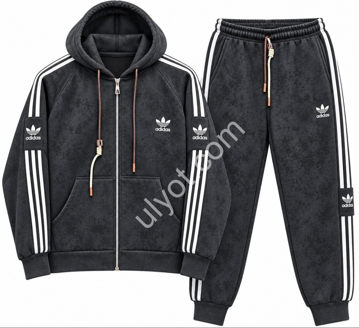 СПОРТ.КОСТЮМ A01 (46-54) ФЛИС МАНЖЕТ ЧЕРНЫЙ 