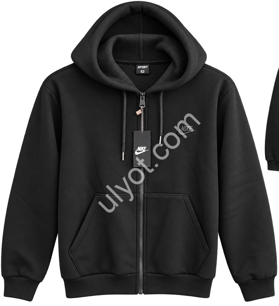 СПОРТ.КОФТА N02 (56-64) ФЛИС ЧЕРНЫЙ 