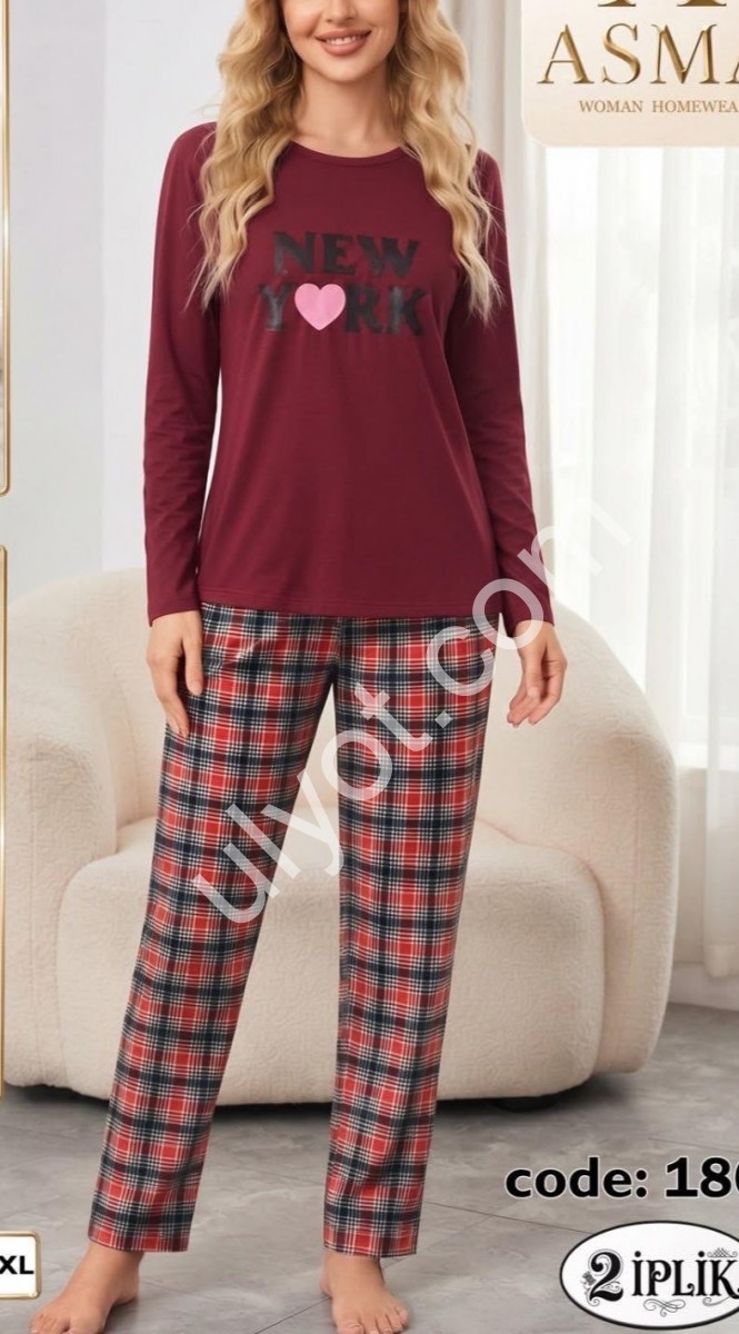 ПИЖАМА (M-3XL) БАЙКА МИКС 1865