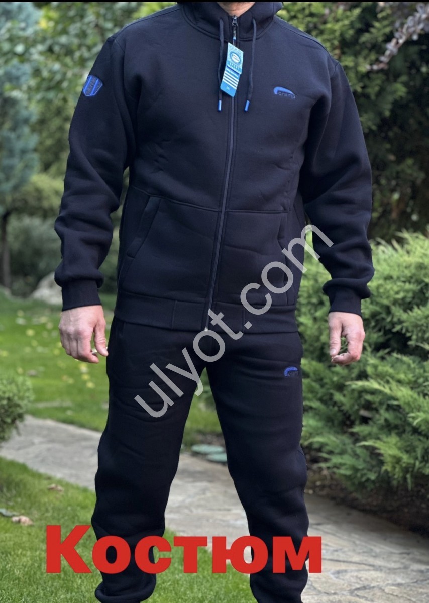 СПОРТ. КОСТЮМ-28 (3XL-5XL) МАНЖЕТ Т.СИНІЙ ФЛІС