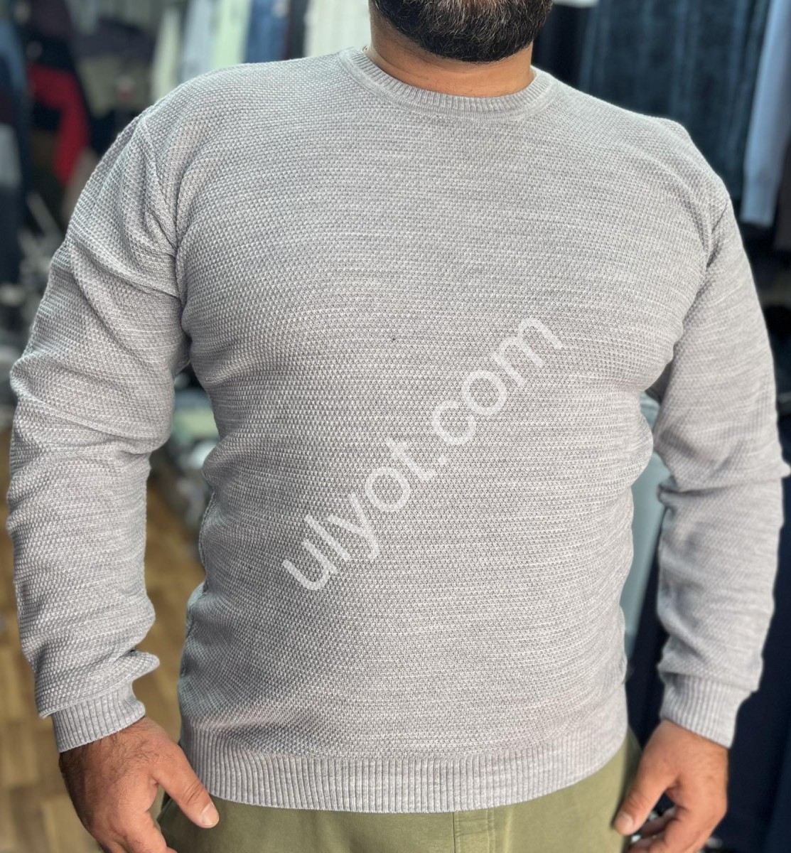 СВІТЕР NAVAS (3XL-5XL) СІРИЙ 95530-30