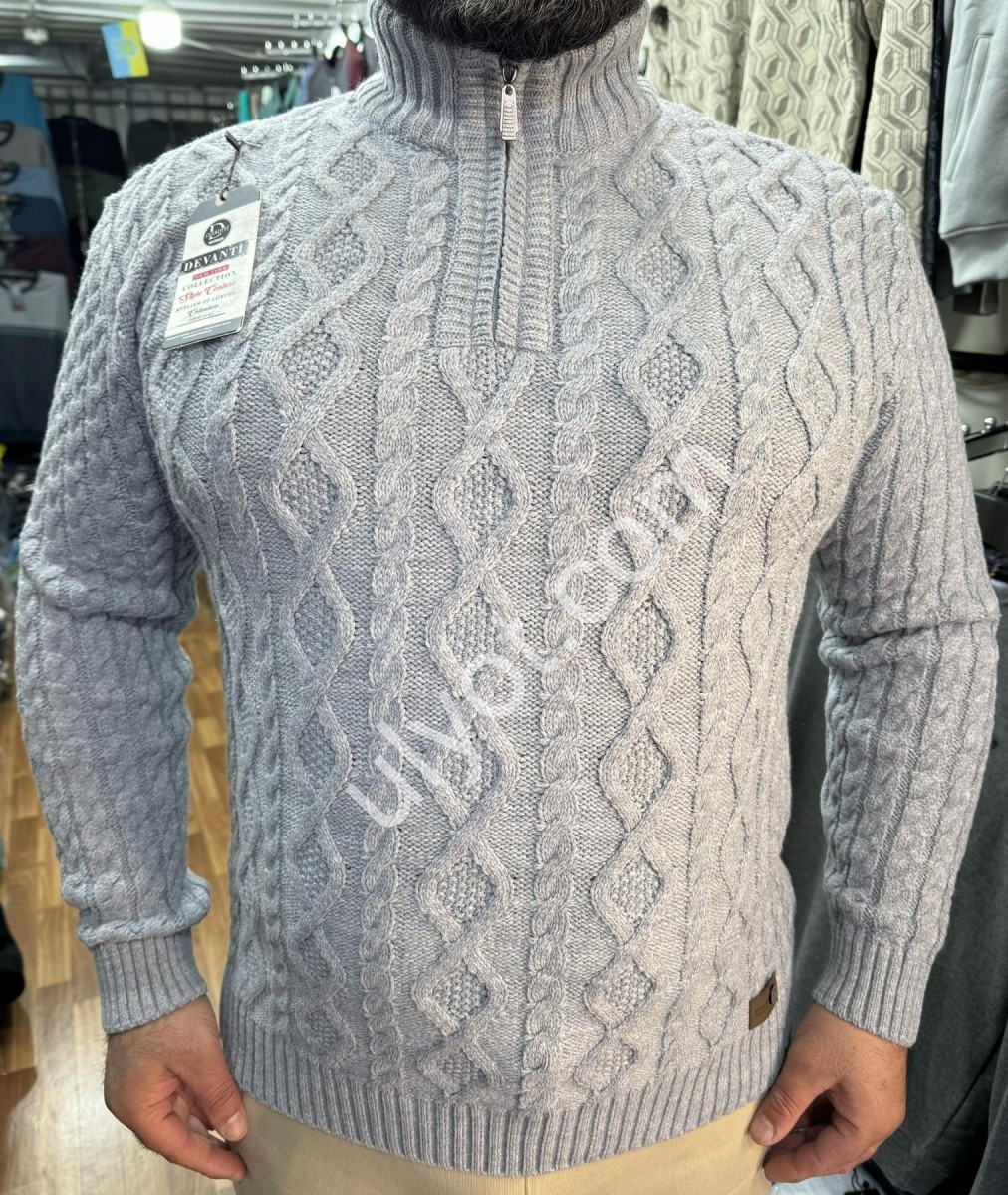 СВІТЕР DEVANTI (3XL-5XL) СВ.СІРИЙ 70307-1