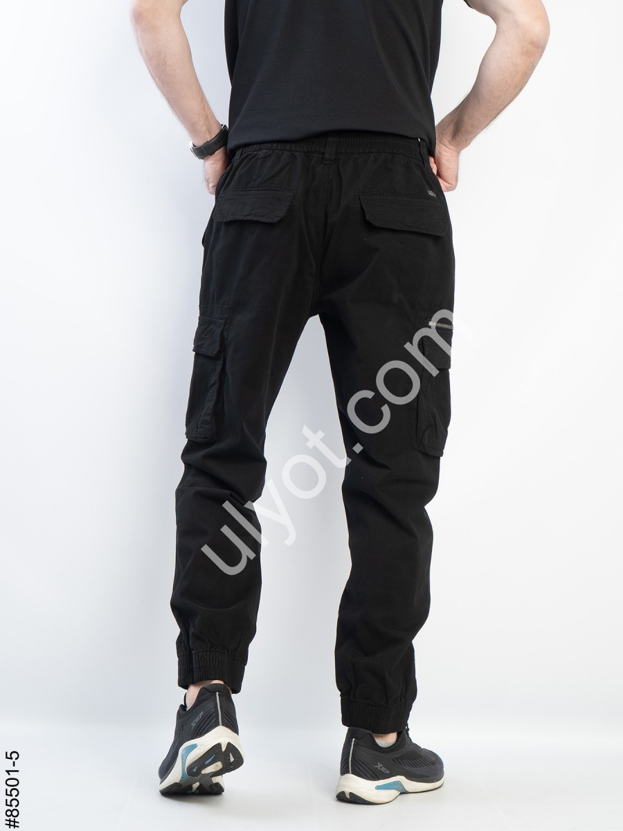 Фото 1 ДЖИНСЫ КАРГО (29-38) ЧЕРНЫЙ 85501-5