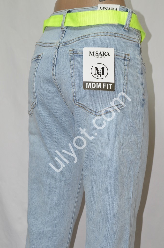 ДЖИНСЫ M.SARA (XS-XL) ГОЛУБОЙ 2896-6