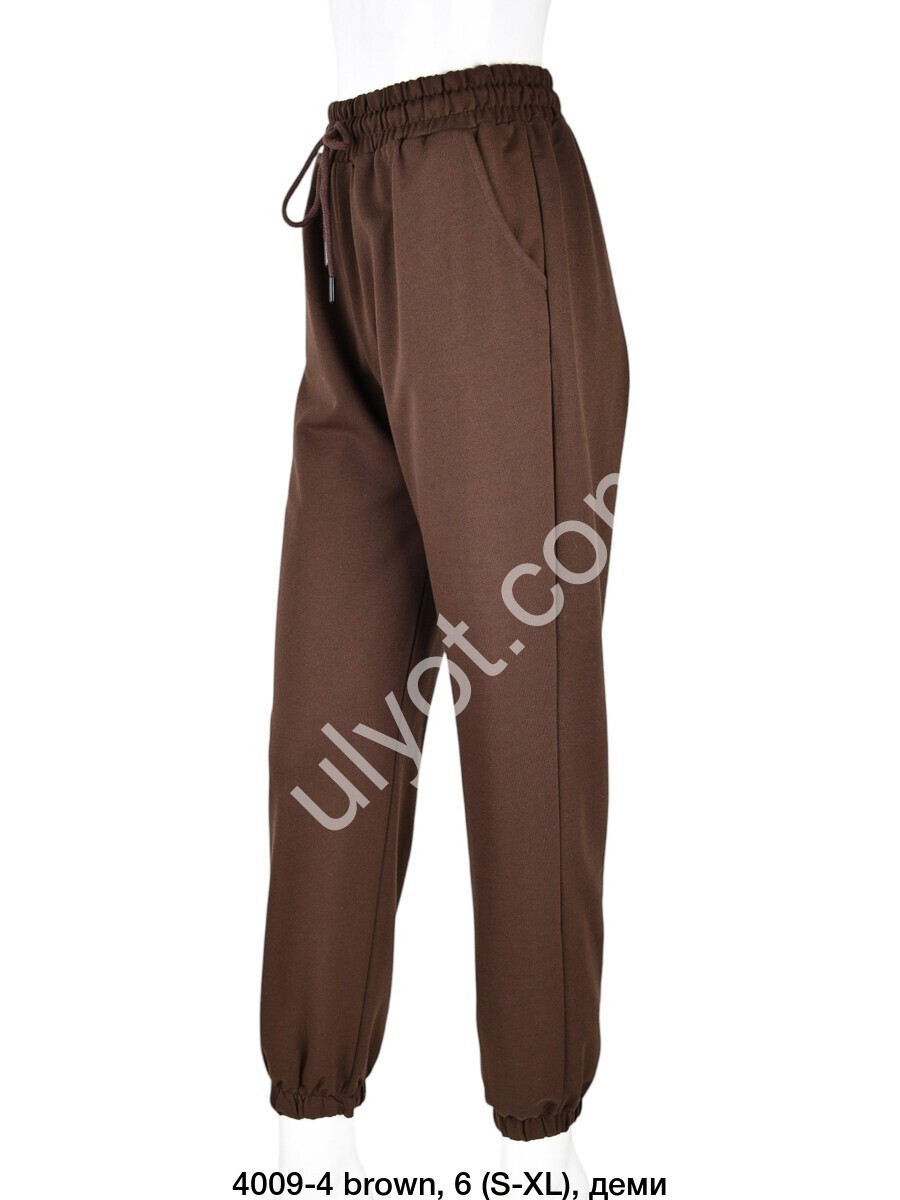 СПОРТ.ШТАНИ (S-XL) МАНЖЕТ ШОКОЛАД 4009-4