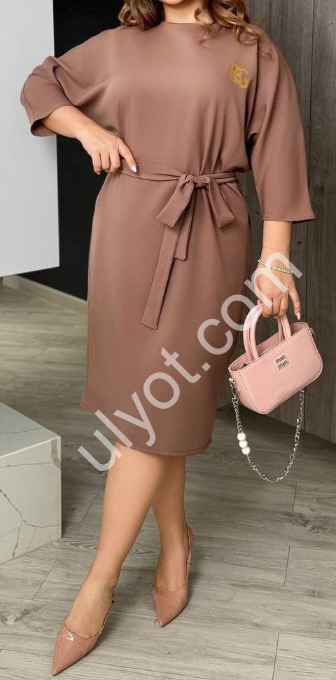 ПЛАТЬЕ (XL-3XL) КАПУЧИНО 055