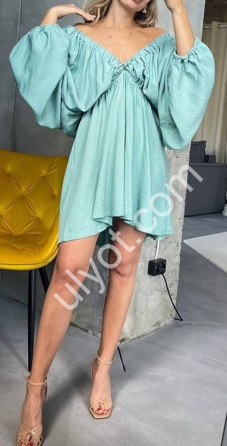 ПЛАТЬЕ (42-46 OVERSIZE) Т-БИРЮЗА 0434