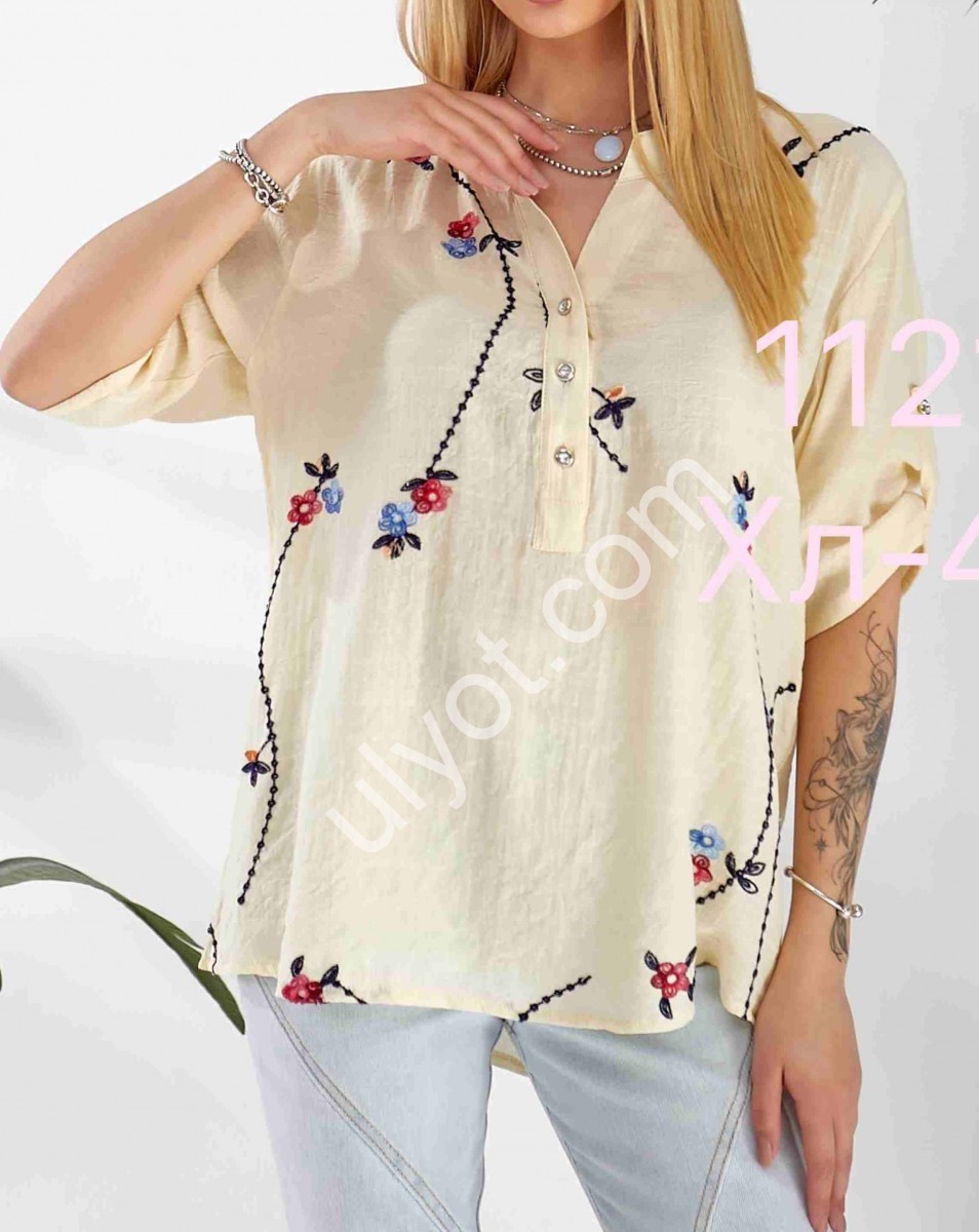 РУБАШКА (XL-4XL) ГОЛУБОЙ 1121