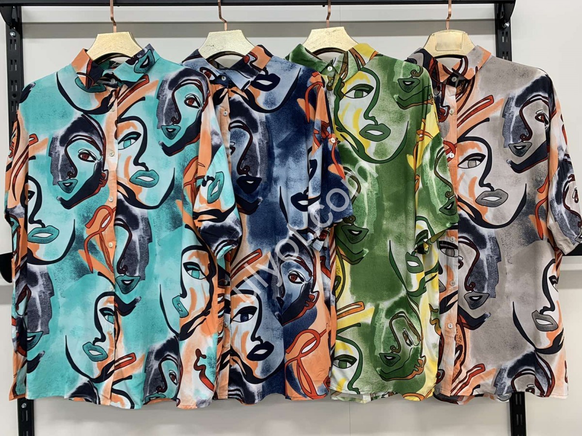 РУБАШКА ЛИЦО (3XL-7XL) ГОЛУБОЙ 36950