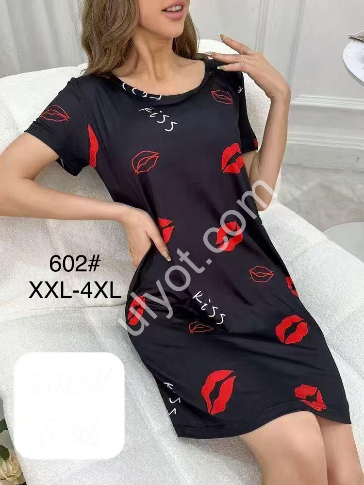 ТУНИКА ПОЦЕЛУЙ (2XL-4XL) ЧЕРНЫЙ 602